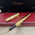 AAA Grade Replica Cartier Diabolo Silver Rollerball Pen Yellow Gold_th.jpg